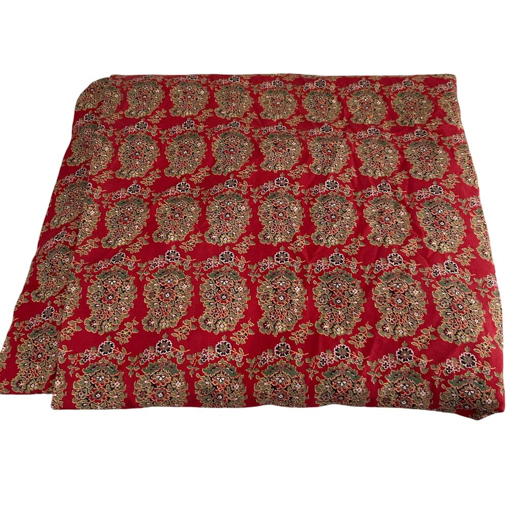 Pottery Barn Tres Grand Lit red gold paisley full duvet cover cotton linen blend